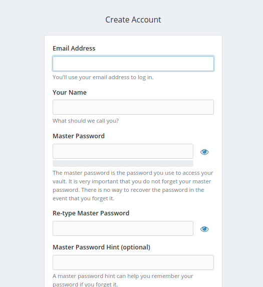 Bitwarden Account Creation Bitwarden Account Creation